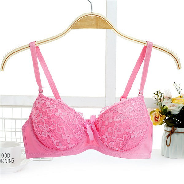 Women Pushup Embroidery Floral Bra