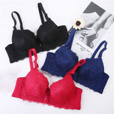 Bow Solid Color Pushup Bra