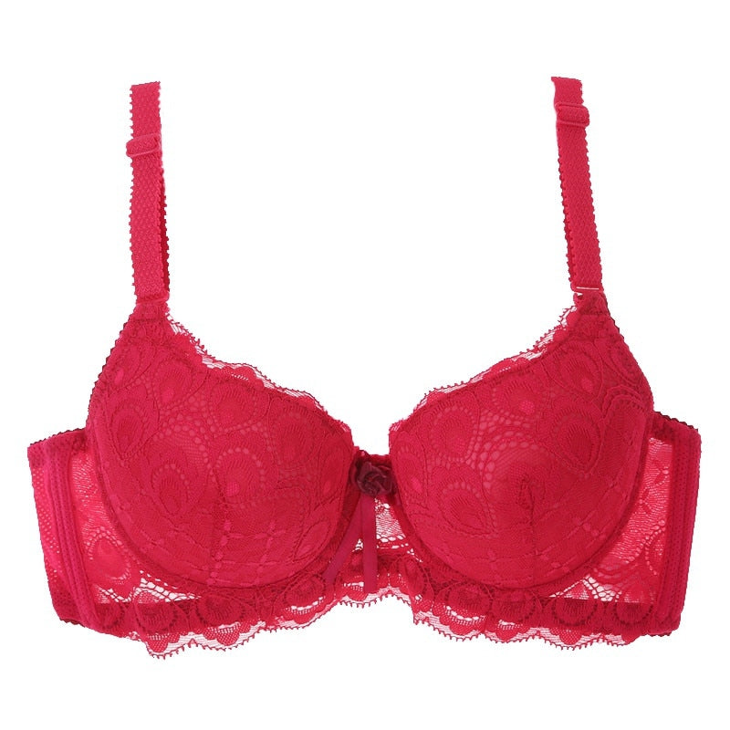 Bow Solid Color Pushup Bra