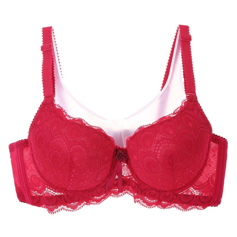 Bow Solid Color Pushup Bra