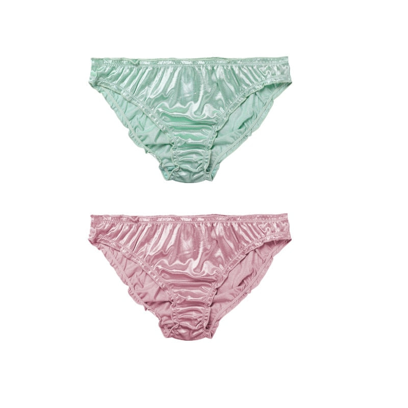 Low-Waist Ruffle Milk Silk Sexy Panties