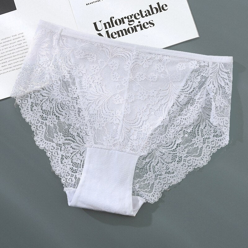 High Waist Ice Silk Lace Panties