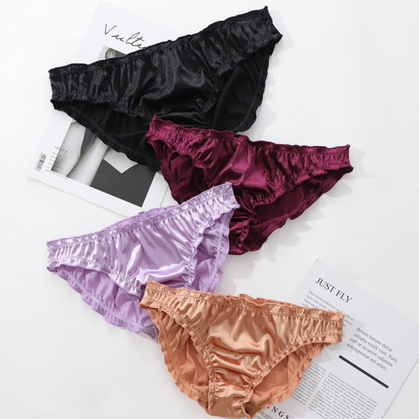 Low-Waist Ruffle Milk Silk Sexy Panties