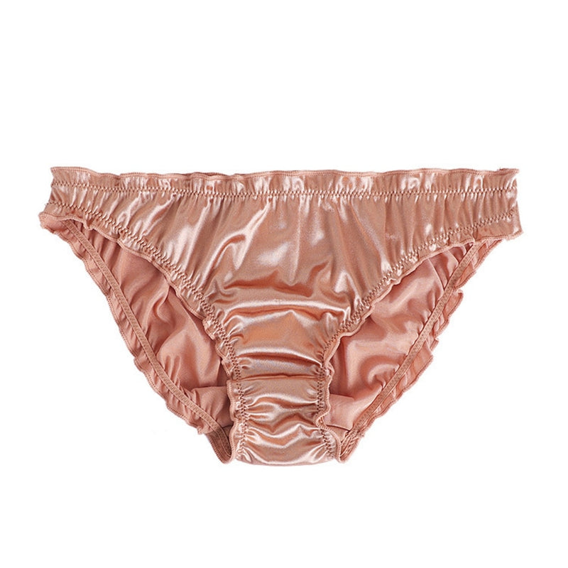 Low-Waist Ruffle Milk Silk Sexy Panties